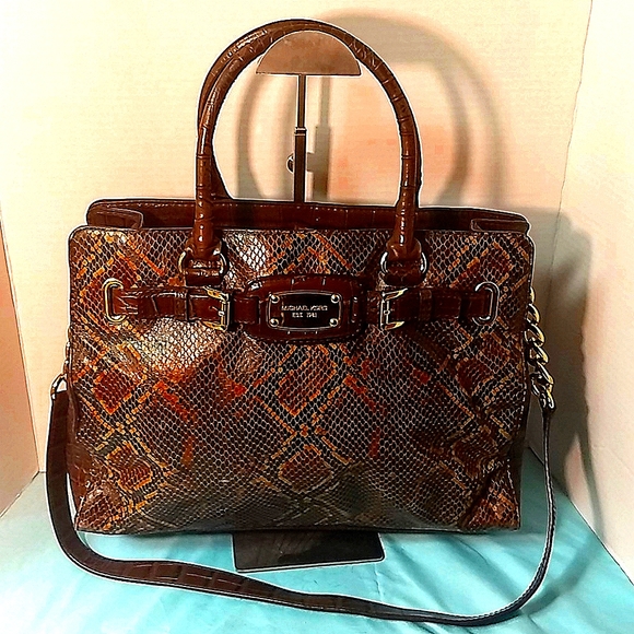 Michael Kors Handbags - Michael Kors Python Hamilton Handbag